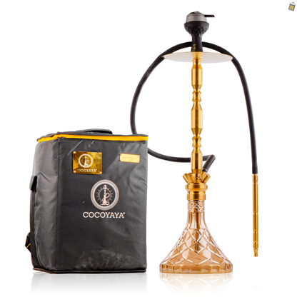 COCOYAYA King Series Brando Hookah - Gold Stem / Amber Base with bag