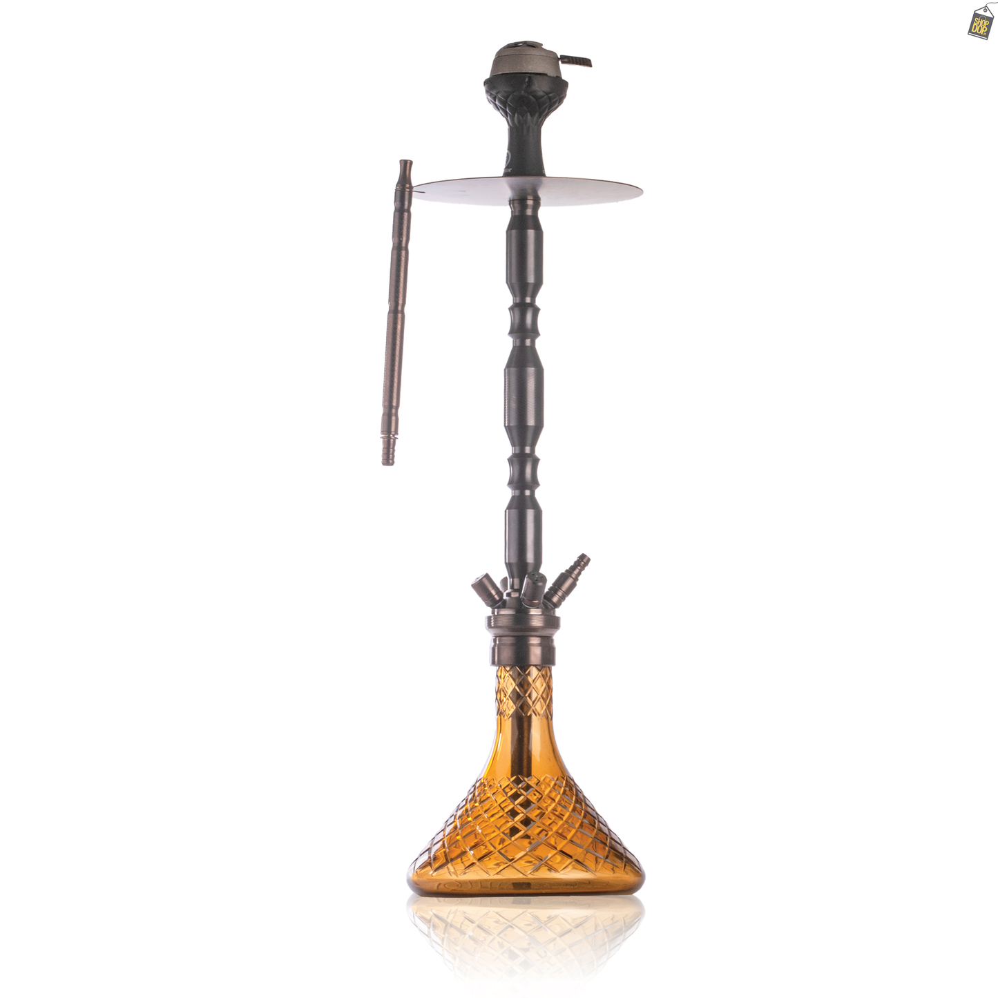 COCOYAYA King Series Brando Hookah - Black Stem / Amber Base