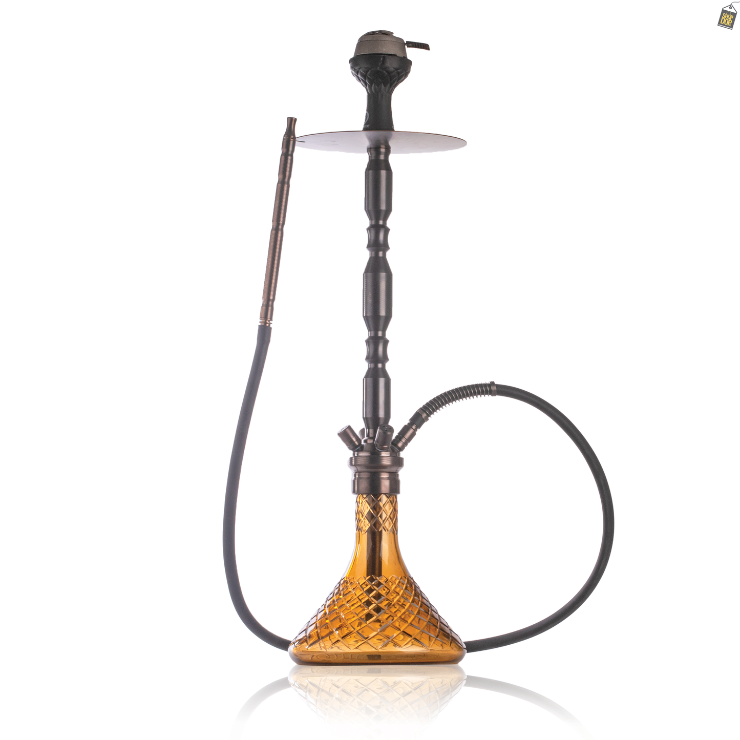 COCOYAYA King Series Brando Hookah - Black Stem / Amber Base