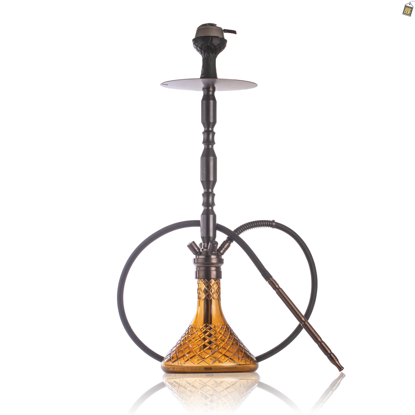 COCOYAYA King Series Brando Hookah - Black Stem / Amber Base