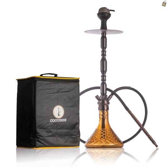 COCOYAYA King Series Brando Hookah - Black Stem / Amber Base