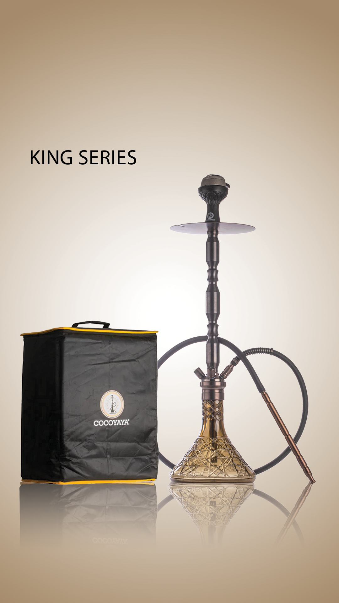 COCOYAYA King Series Brando Hookah - Black Stem / Light Green Base