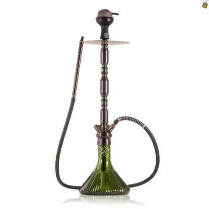 COCOYAYA King Series Brando Hookah - Bronze Stem / Green Line Base
