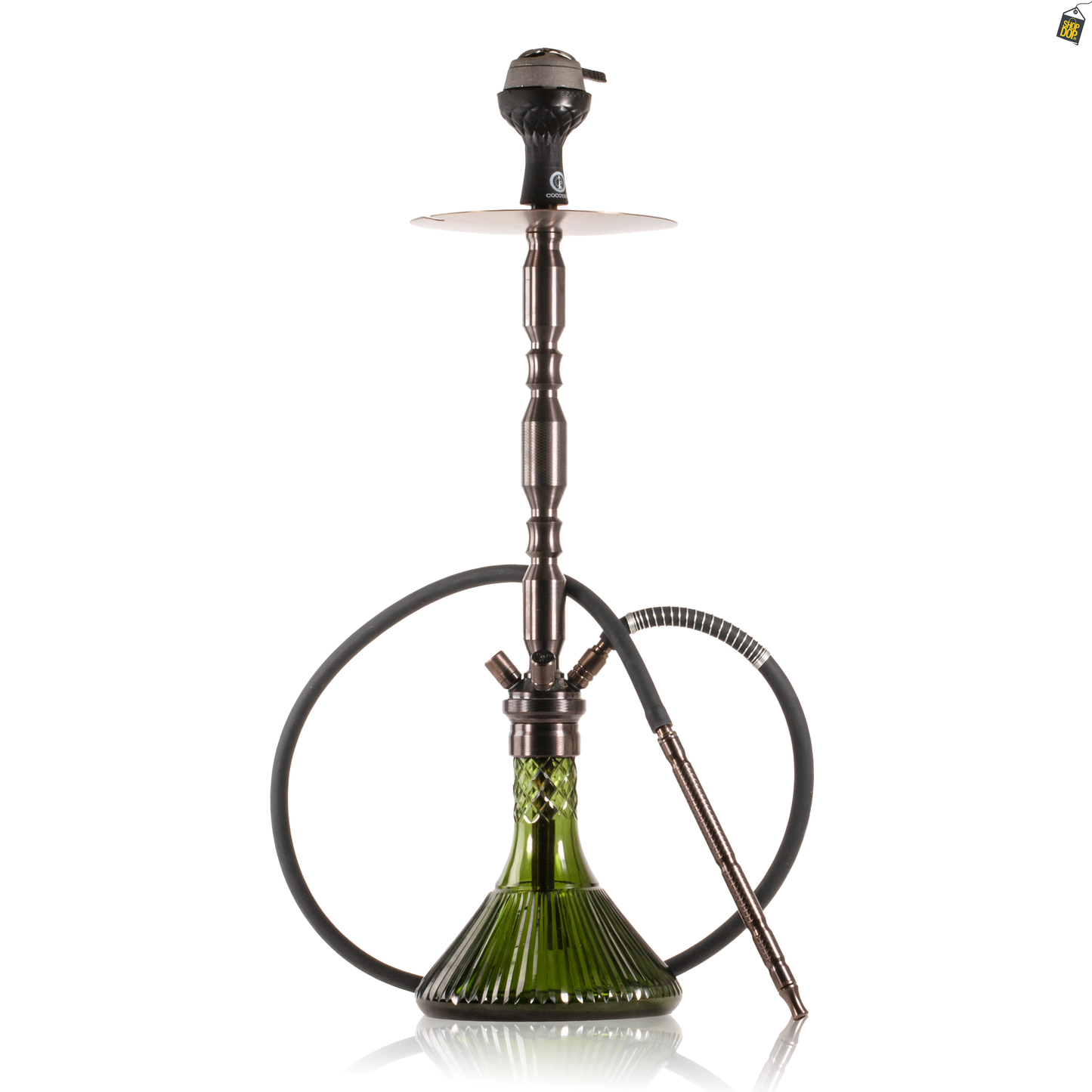COCOYAYA King Series Brando Hookah - Bronze Stem / Green Line Base