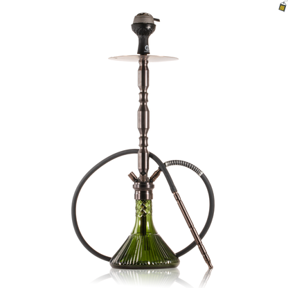 COCOYAYA King Series Brando Hookah - Bronze Stem / Green Line Base