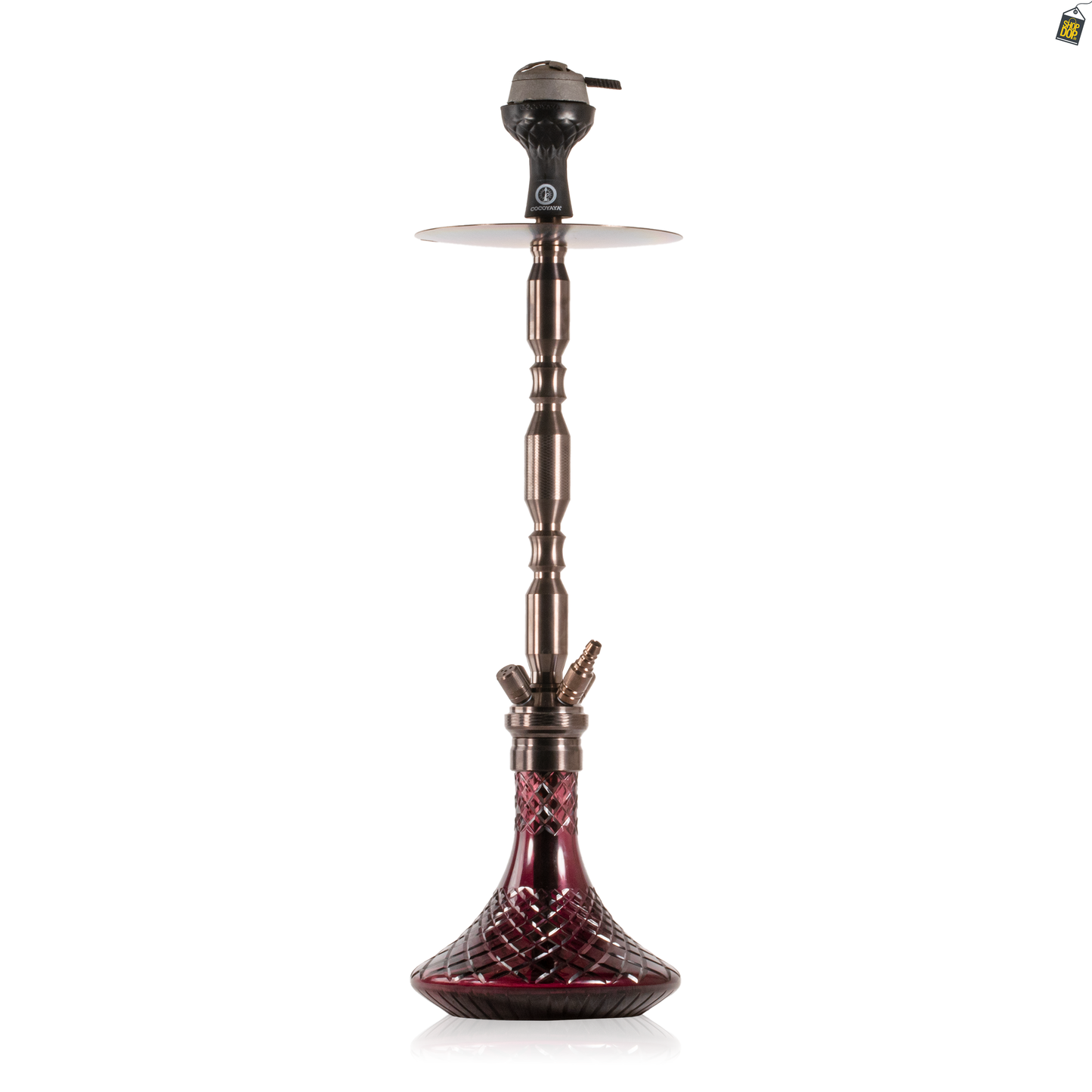 COCOYAYA King Series Brando Hookah - Bronze Stem / Purple CGB Base