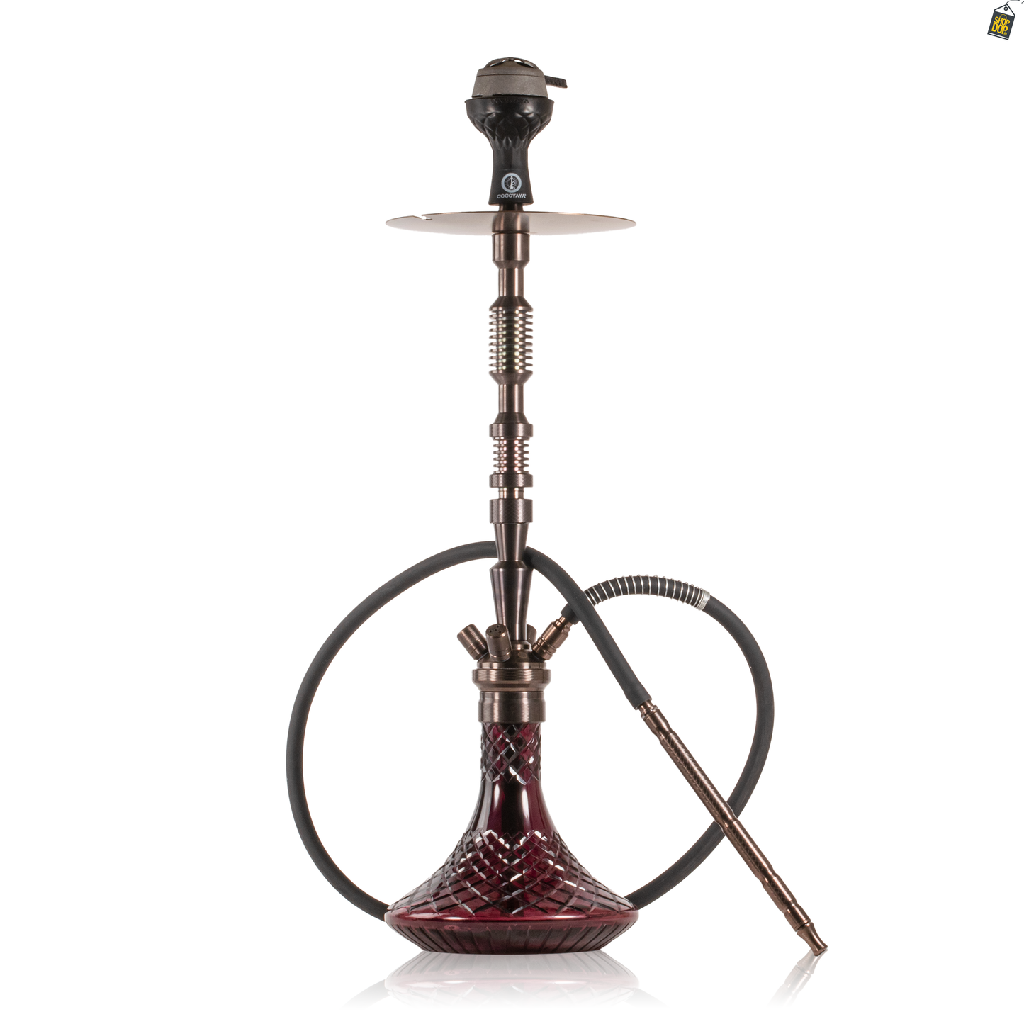 COCOYAYA King Series Dario Hookah - Bronze Stem / Purple CGB Base