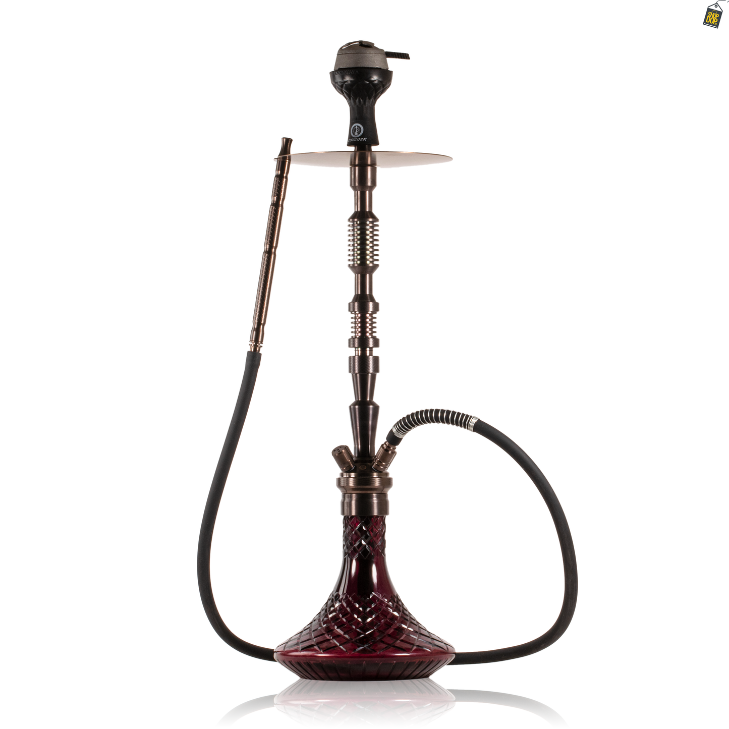 COCOYAYA King Series Dario Hookah - Bronze Stem / Purple CGB Base