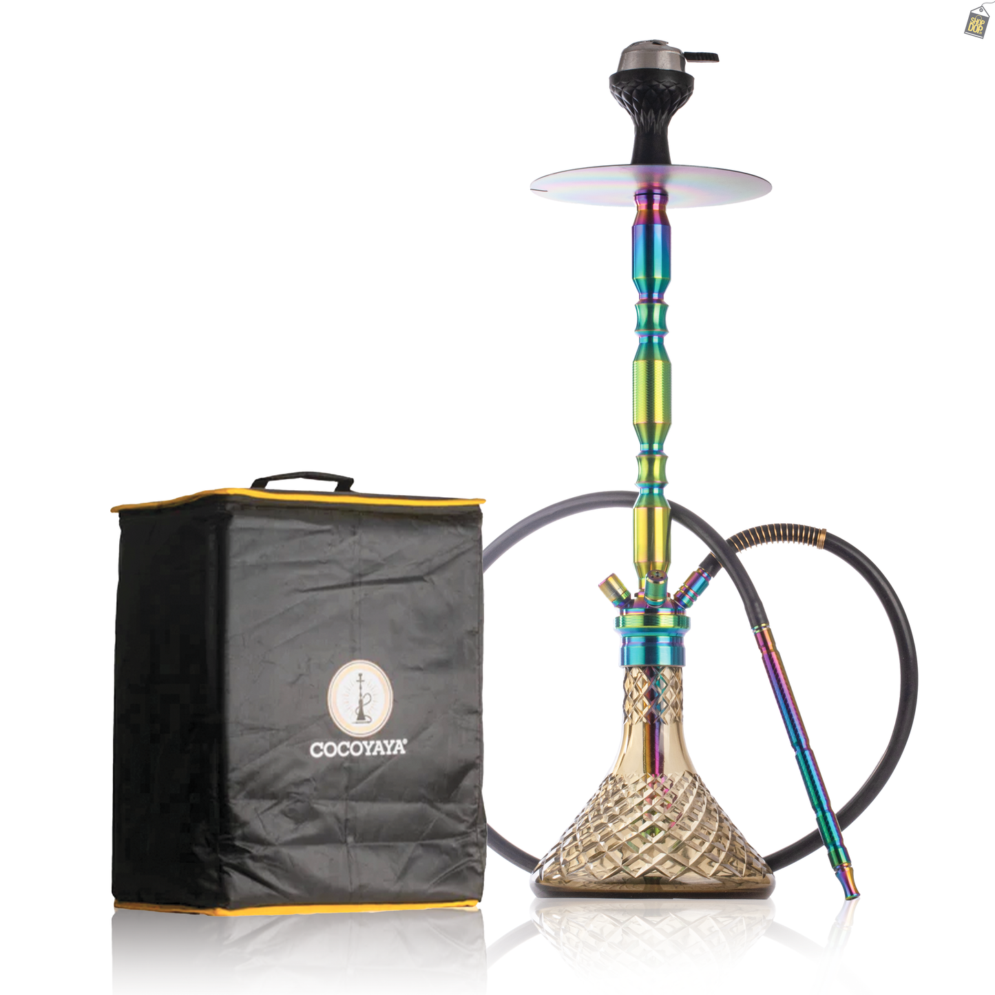 COCOYAYA King Series Brando Hookah - Rainbow Stem / Grey Base