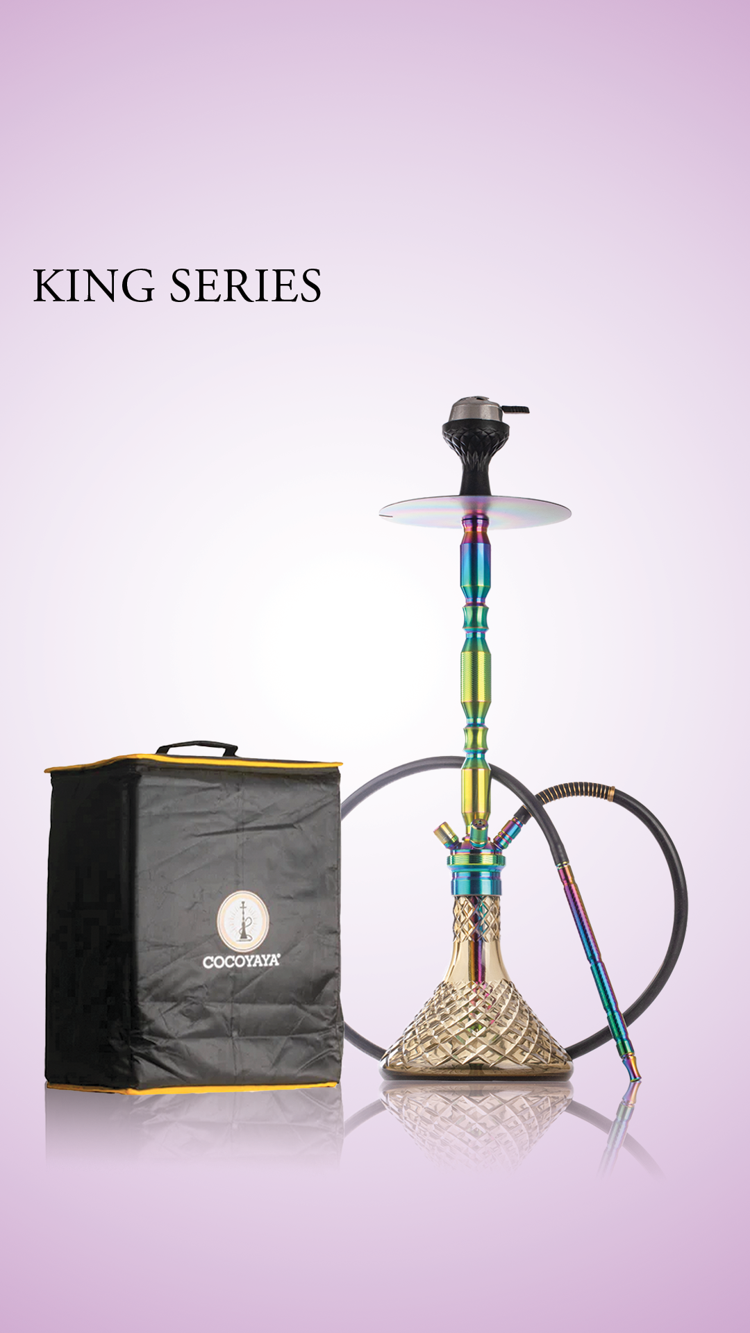 COCOYAYA King Series Brando Hookah - Rainbow Stem / Grey Base