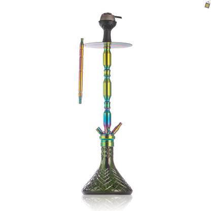 COCOYAYA King Series Brando Hookah - Rainbow Stem / Emerald Green Base