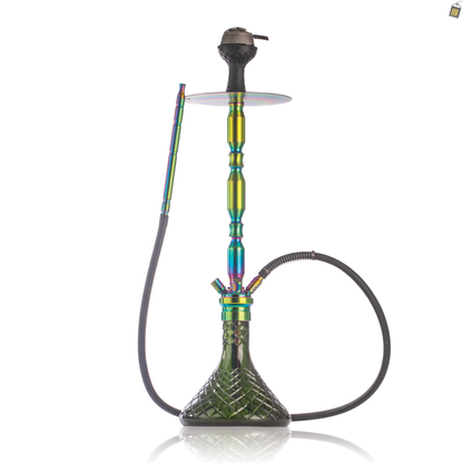 COCOYAYA King Series Brando Hookah - Rainbow Stem / Emerald Green Base
