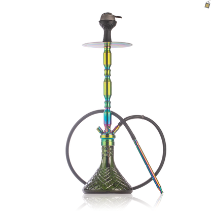 COCOYAYA King Series Brando Hookah - Rainbow Stem / Emerald Green Base
