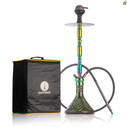 COCOYAYA King Series Brando Hookah - Rainbow Stem / Emerald Green Base
