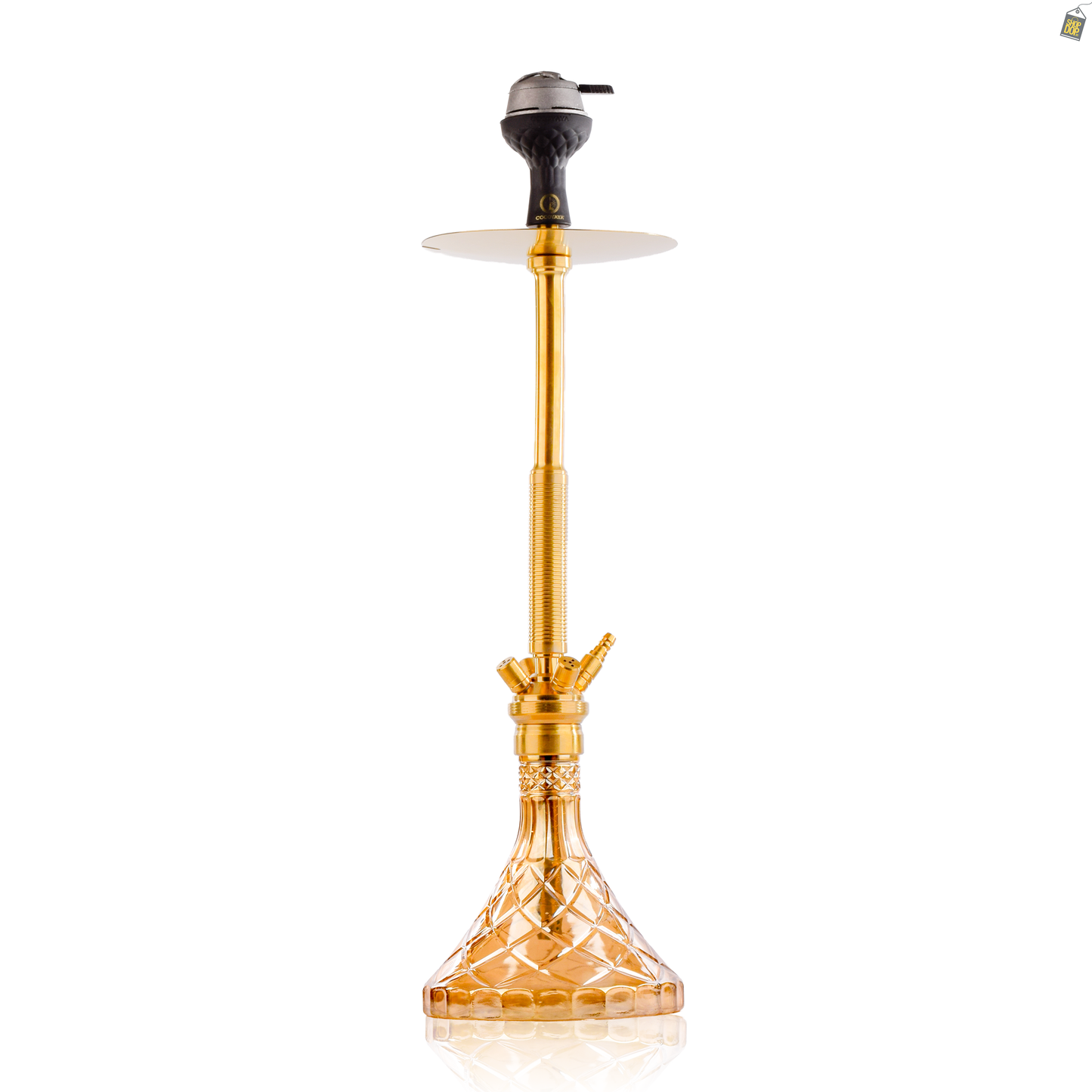 COCOYAYA King Series Spiral Hookah - Gold Stem / Gold Base with Fabric bag