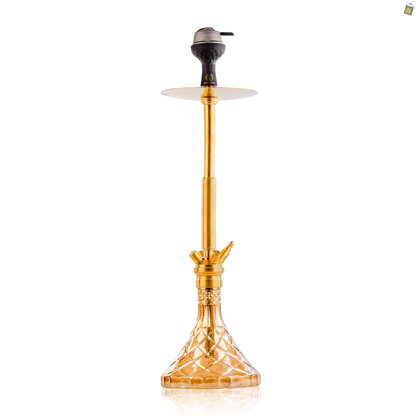 COCOYAYA King Series Spiral Hookah - Gold Stem / Gold Base with Fabric bag