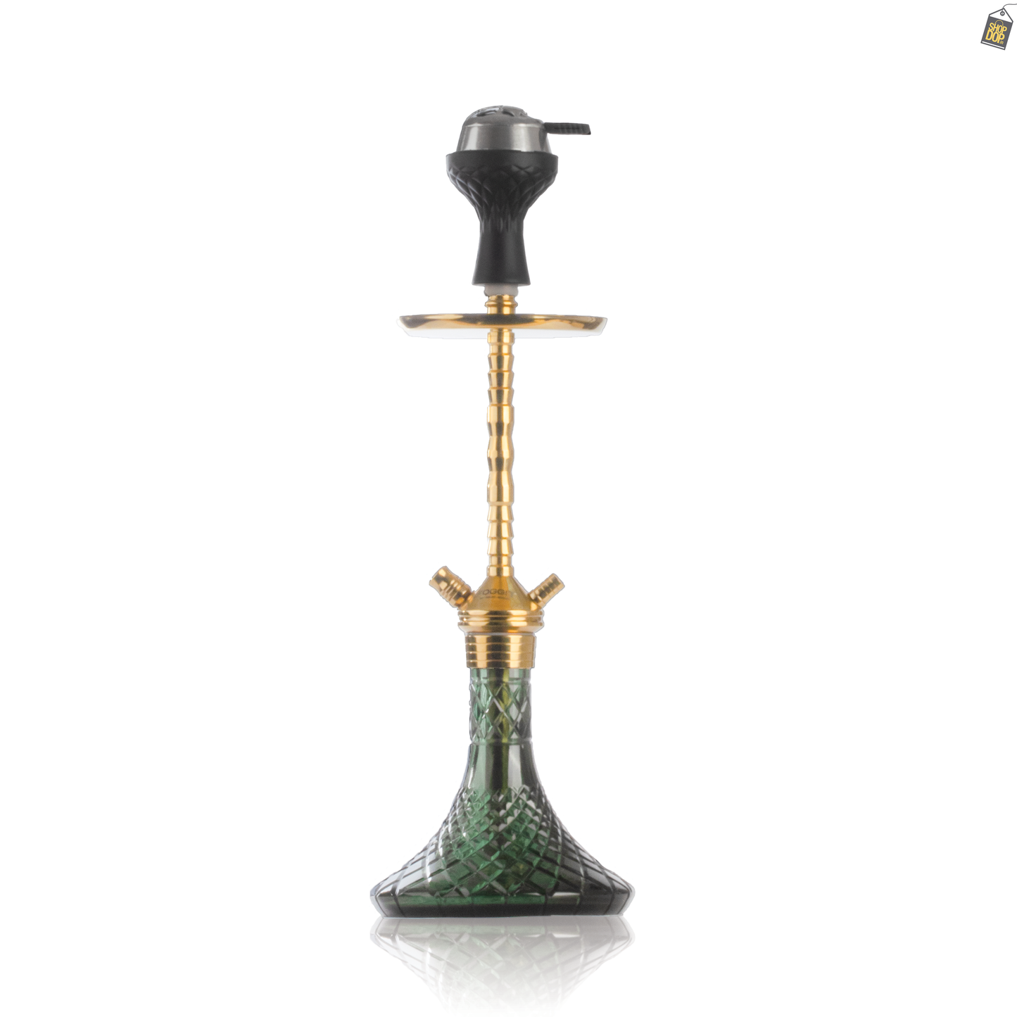 Fighter Ladder 2.0 Hookah - Gold Stem / Emerald Green Base