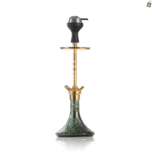 Fighter Ladder 2.0 Hookah - Gold Stem / Emerald Green Base