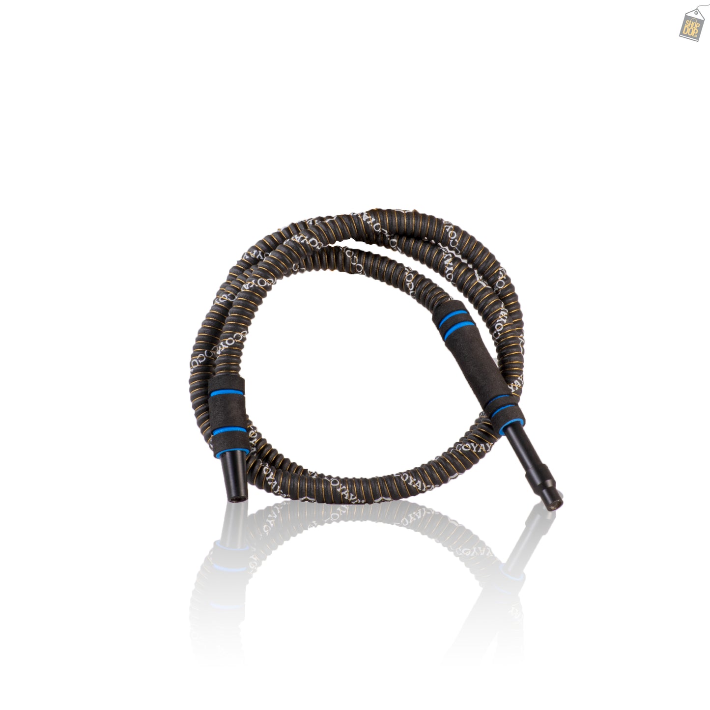 COCOYAYA Basic Leather Coated Hookah Pipe with Metal Tips - Black