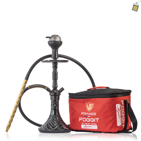 VG Joe L3 Hookah with Bag - Grey Stem / Black Base