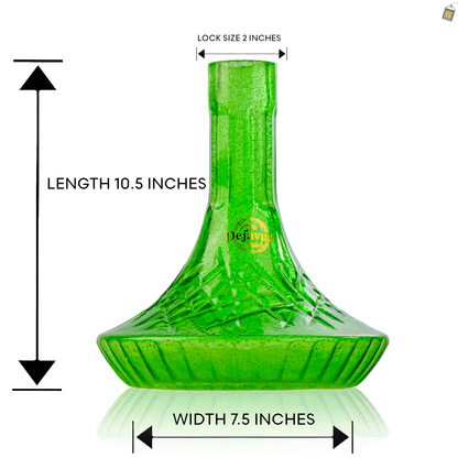 Lucid Glass Hookah Replacement Base - Green (Lock)