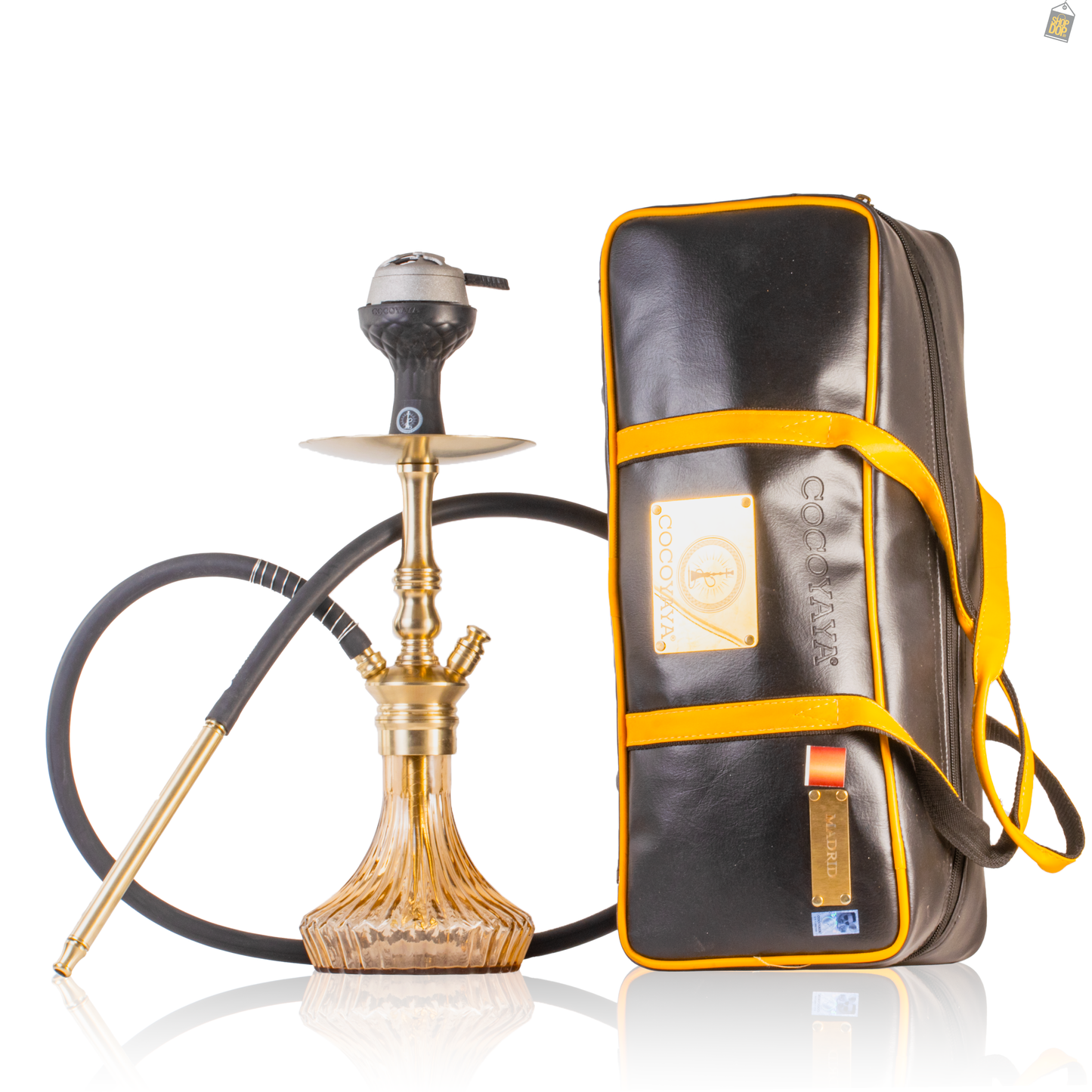 COCOYAYA Madrid Hookah with Bag - Gold Stem / Gold Base