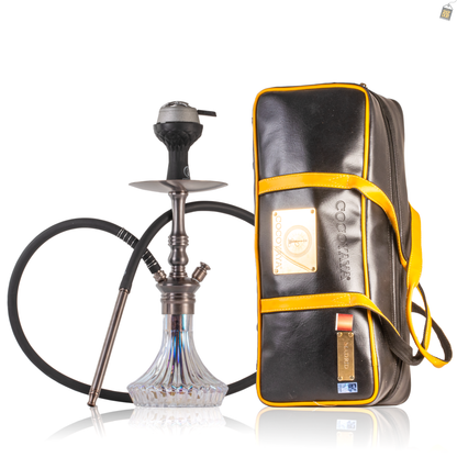 COCOYAYA Madrid Hookah with Bag - Bronze Stem / Transparent Base