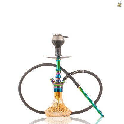 COCOYAYA Madrid Hookah with Bag - Rainbow Stem / Gold Base