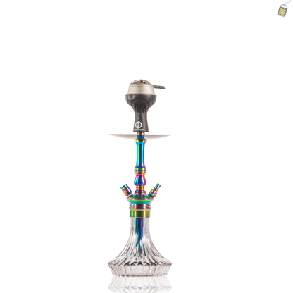 COCOYAYA Madrid Hookah with Bag - Rainbow Stem / Grey Base