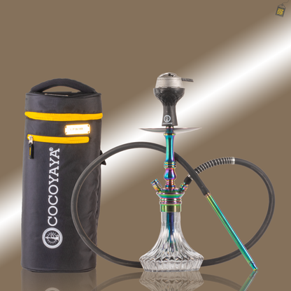 COCOYAYA Madrid Hookah with Bag - Rainbow Stem / Grey Base