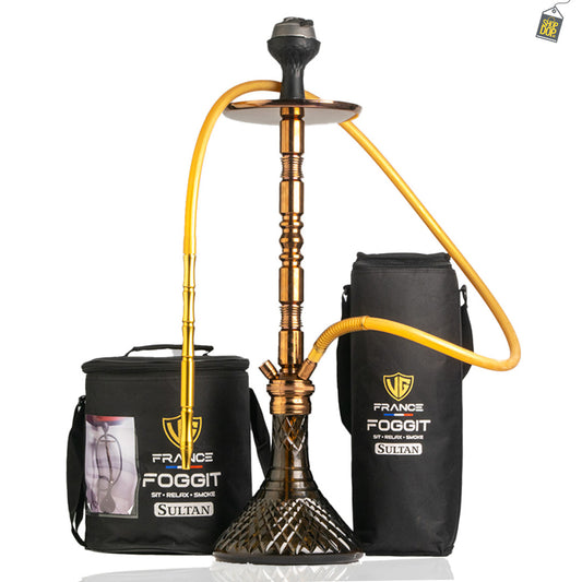 Sultan Maxima Hookah with 2 Bags - Bronze Base / Bronze Stem