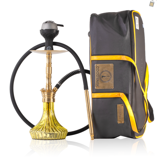 COCOYAYA Milan Hookah with Bag - Gold Stem / Golden Base