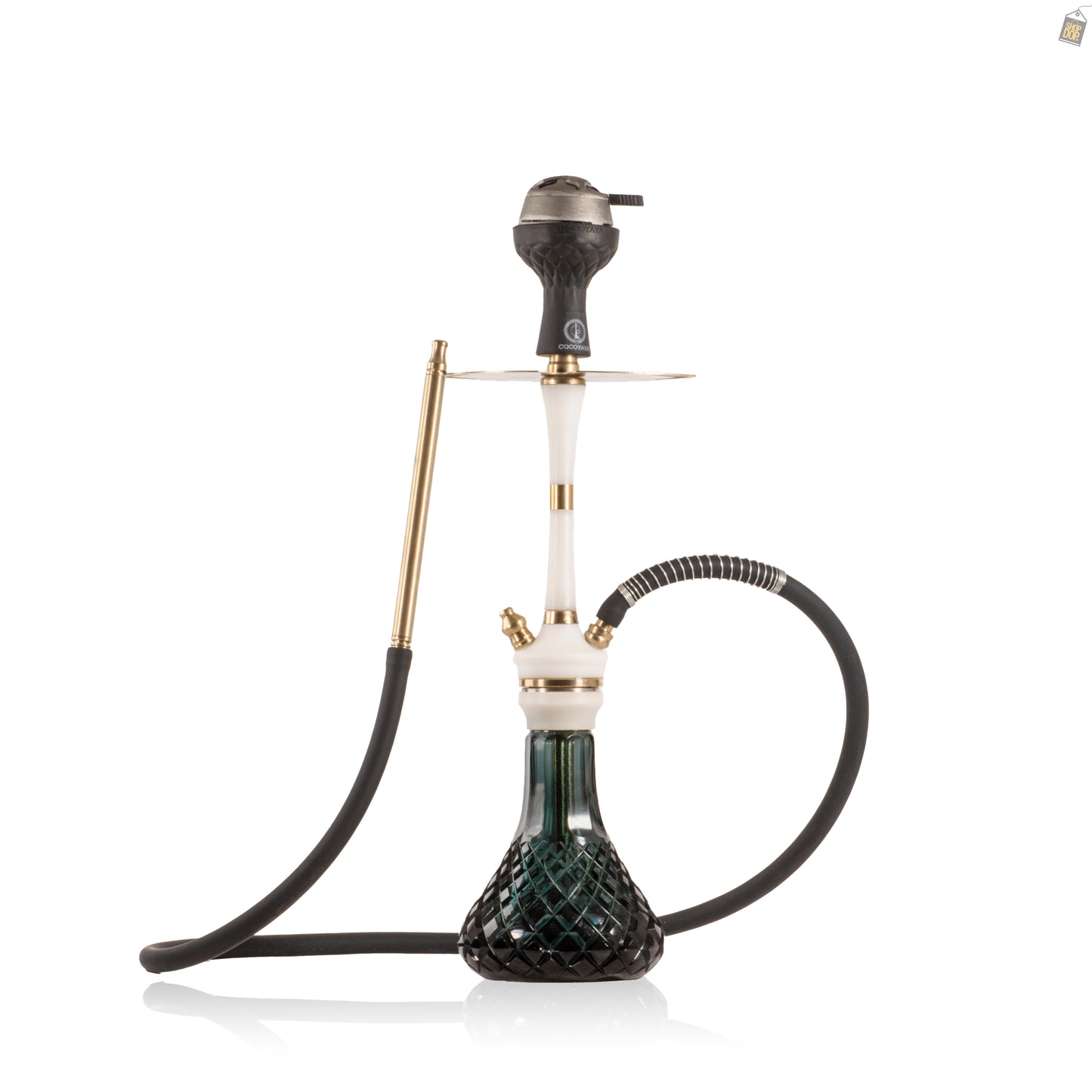COCOYAYA Mirza Hookah with Bag - Gold Stem / Aqua Base