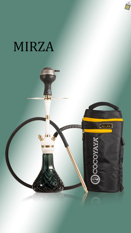 COCOYAYA Mirza Hookah with Bag - Gold Stem / Aqua Base