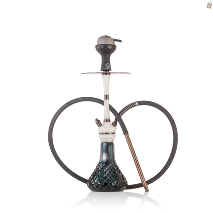 COCOYAYA Mirza Hookah with Bag - Bronze Stem / Emerald Green Base