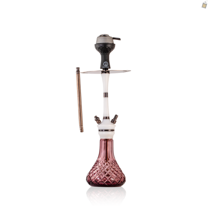 COCOYAYA Mirza Hookah with Bag - Bronze Stem / Purple Base