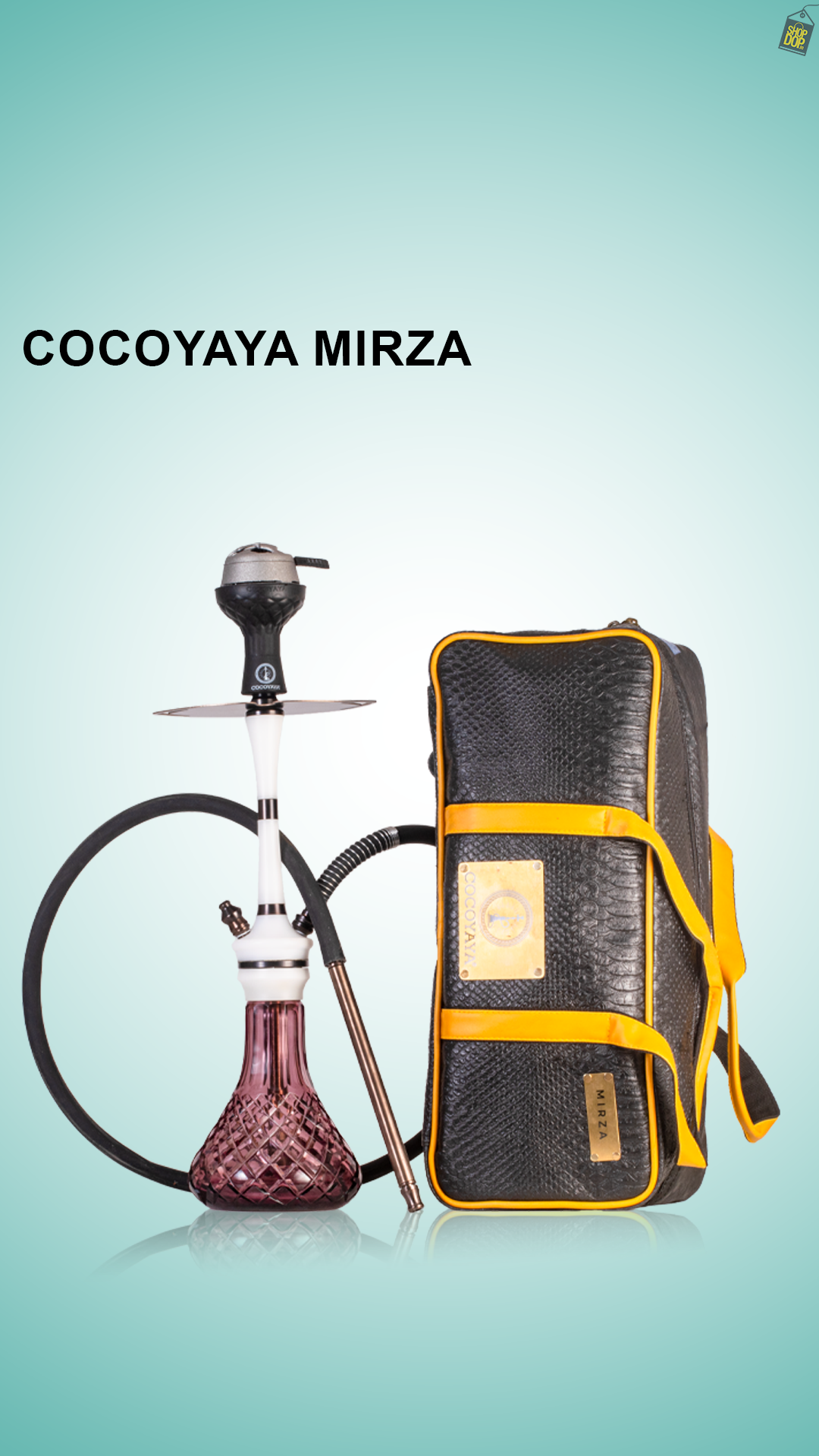 COCOYAYA Mirza Hookah with Bag - Bronze Stem / Purple Base