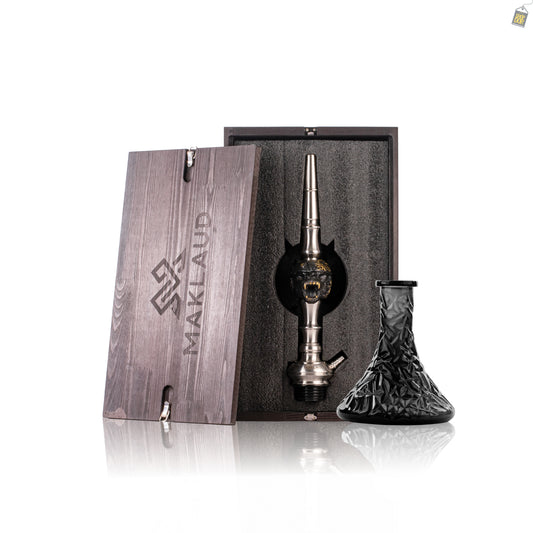 MKL Soldier Ape Hookah with Wooden Case- Silver