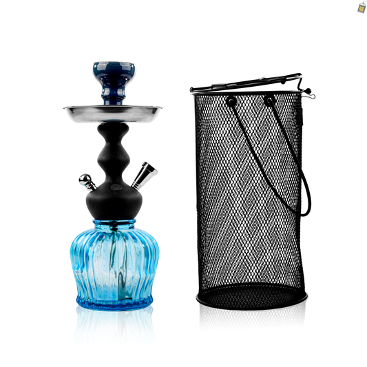 MYA Econo QT Hookah with Cage - Sky Blue