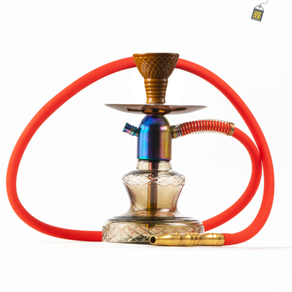 Noddy Hookah - Rainbow Stem / Grey Carafe Base
