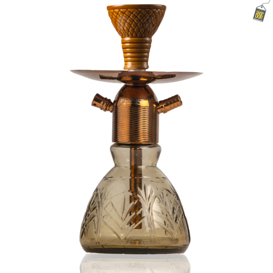 Noddy Hookah - Bronze Stem / Grey Round Base