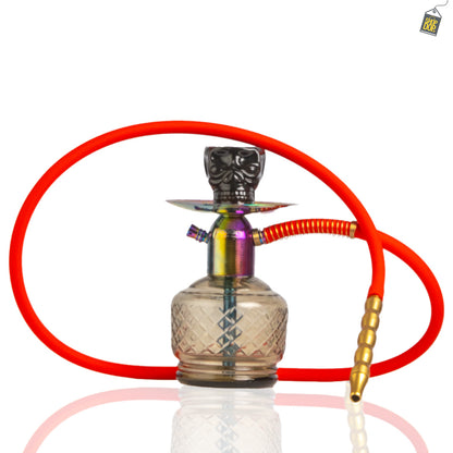 Noddy Flatter Hookah - Rainbow Stem / Grey Base