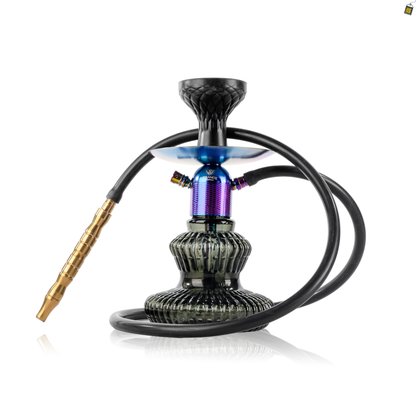 Noddy 2.0 Carafe Hookah - Rainbow Stem / Emerald Green Base