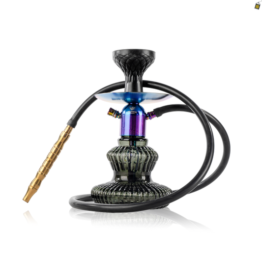 Noddy 2.0 Carafe Hookah - Rainbow Stem / Emerald Green Base