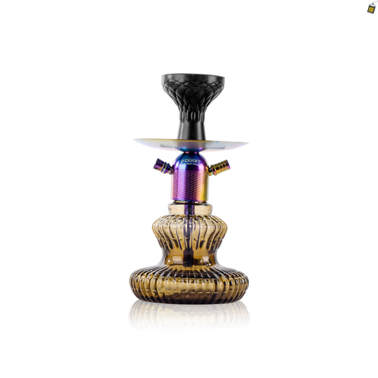 Noddy 2.0 Carafe Hookah - Rainbow Stem / Grey Base