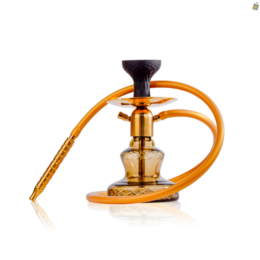 Noddy Hookah - Gold Stem / Grey Carafe Base