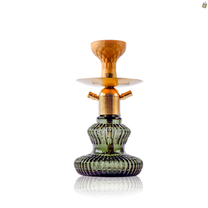Noddy 2.0 Carafe Hookah - Gold Stem / Emerald Green Base