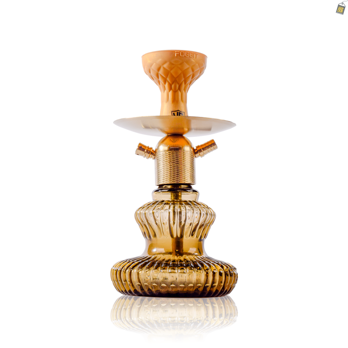 Noddy 2.0 Carafe Hookah - Gold Stem / Grey Base
