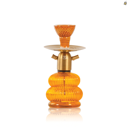 Noddy Dual Spiro Hookah - Gold Stem / Amber Base