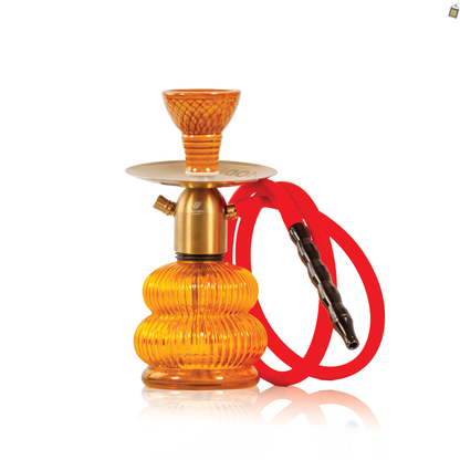 Noddy Dual Spiro Hookah - Gold Stem / Amber Base